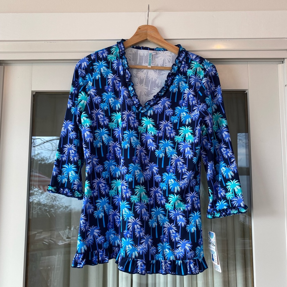 NWT Beachtime UPF50+ Cooling Palm Tree  Shirt